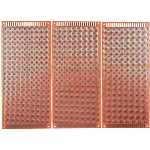 3 stk. Ensidig PCB Printplade Prototype 22cm x 10cm