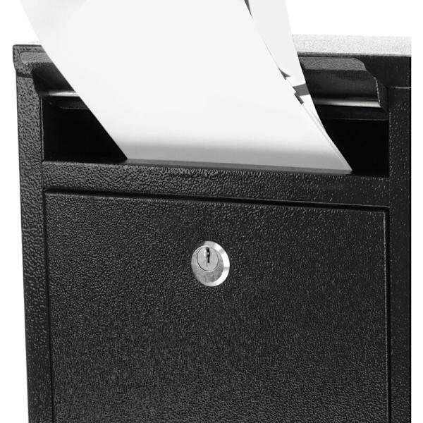 Metal postkasse til sorte breve 21,5 x 8,2 x 31,5 cm