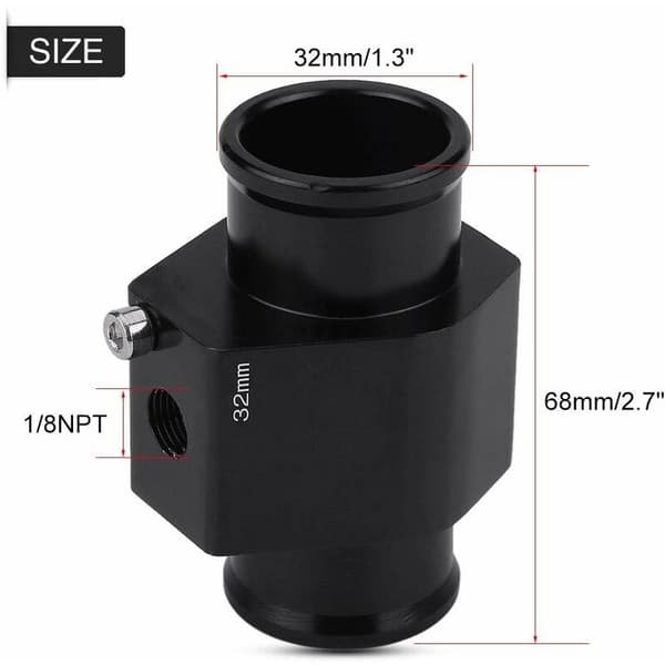 Vanntemperatursensor, bilvannstemperaturrør måleradapter temperatursonde radiatorpakning (32mm)