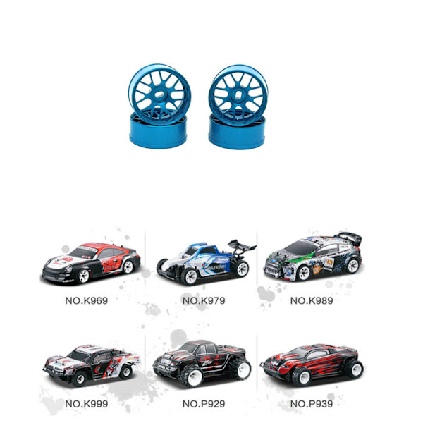 4 st hjulnav i metall för 284131 K969 K989 K999 P929 Mini-Z Mini-Q Mini-D 1/28 uppgradering fjärrkontrollbil, 2