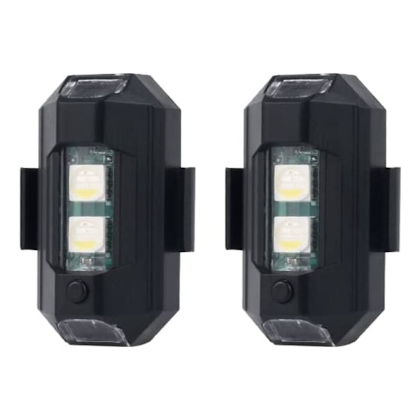 LED Strobe Drone Lys 7 Farger USB Lading Nattlys for Air 2S/Mini 2/Sykkel/Smuss Sykkel/Bil/Motorsykkel, 2PCS