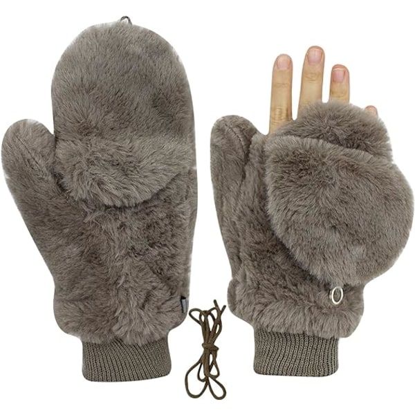 Kvinders Vinter Puffy Gloves Vanter Vindtætte fleece plyshandsker med varme vanter