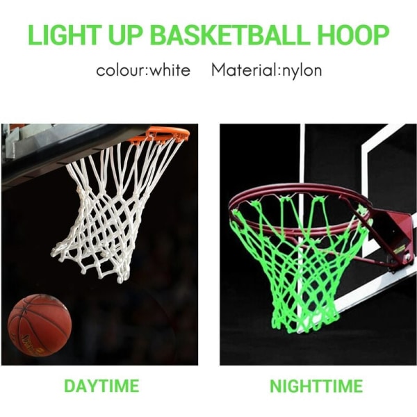 Ljus basketkorg utomhus och mörk basketnät storlek 7 - Natt basket sport