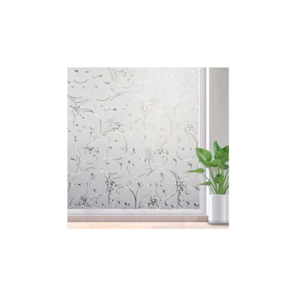 Privacy Film Self Adhesive 60x200cm Privacy Film Opaque Frosted Glass Film Static Adhesive Anti-UV Decorative Film with Vine Pattern for Bathroom Li