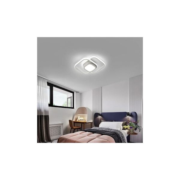 LED Taklampe, Moderne Taklampe Armatur 32W 2500LM, Kvadratisk Kald Hvit 6000K, Taklampe for Soverom Gang Balkong