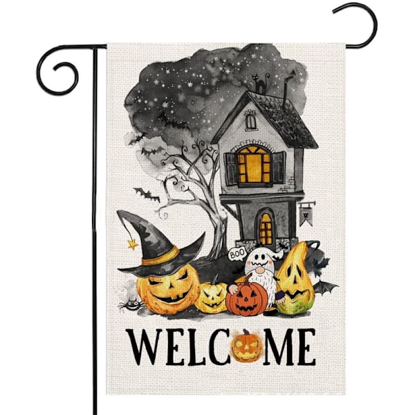 Halloween Dobbeltsidig Vertikal Haveflag Udendørs Havedekoration