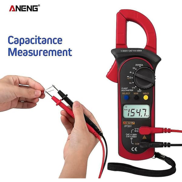 Aneng St201 Digital Tångmultimeter 2000 Räkningar Amperemeter AC/DC Spänning Resistans Diod Tester
