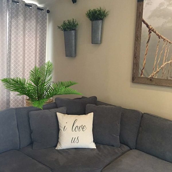 Konstgjorda Boston Fern Växter 31,5\" Höga Konstgjorda Buskar Grönska Buskar Konstgjorda Blommor Falska Areca Palmväxter Blad för Inomhus Utomhus Hem Köket