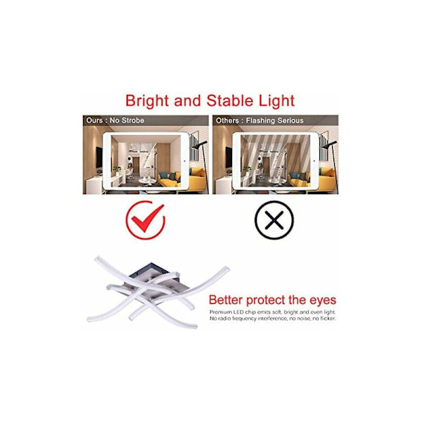 LED Taklampe, Elegant Buet Design LED Taklampe, 3/4 Integrerte LED-paneler, 28W 1400 Lumen, Lysekrone Lampe Moderne Buet Design LED Tak