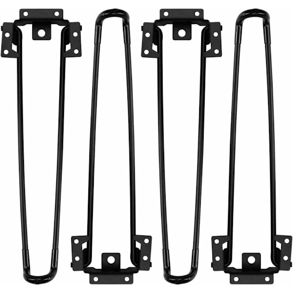 Fällbara bordsben 4 st Fällbara hårnålsbordsben 42 cm Höjd Svart Tungt Utförande Lätt att installera Fällbart soffbord ben
