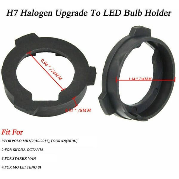 2X H7 LED-pidikekiinnike, sovitinpolttimon pidike - Gran Garages Large