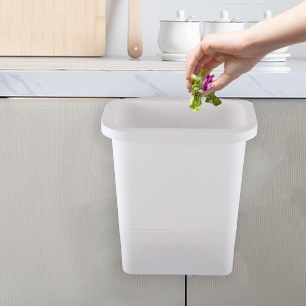 12L Kökssopkorg för skåpdörr Sopkorg i plast med kompost Köksavfallspåse Förvaringslåda -Vit-B