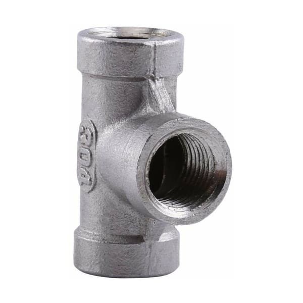 Rørfitting 3-vejs hurtigkobling T-fitting i rustfrit stål 1/4'' NPT rørfittings, 2 stk. (DN8)