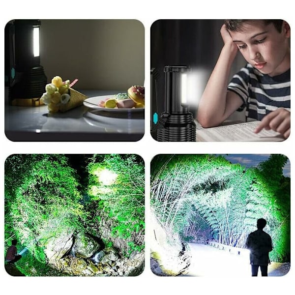 LED Lommelygte Bærbar Ultra Kraftig LED Lommelygte COB Arbejdslampe 8 Tilstand Genopladelig Lampe Udendørs Belysning Projektør Camping Udflugt Nødsituation Porta