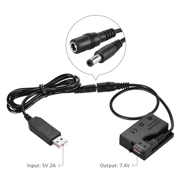 -E8 Dummy Batteri med DC USB Adapter Kabel Bank Udskiftning for LP-E8 til 550D 600D 650D 700D DSLR Kameraer