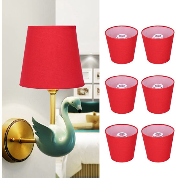 6 st Modern Enkel Tyg Lampskärm Inre Film Hängande Lampskärm Skydd för E14 Lampor
