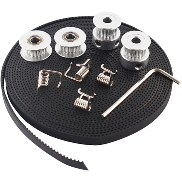 2X GT2-remskiver med 20 tenner, 5 mm + 6 mm bore, tannsnor og 4X spenningsregulator for 3D-skriver Reprap