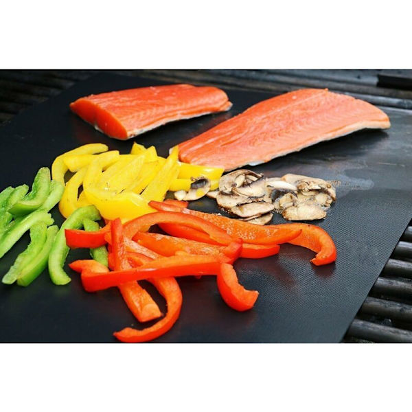 Rea-utbud Set med 5 Bakplåtar BBQ-matta Grillplatta Bakplåt Ugn 40 × 33cm för Gasgrill Elektrisk Kolgrill 100 Icke-klibbig