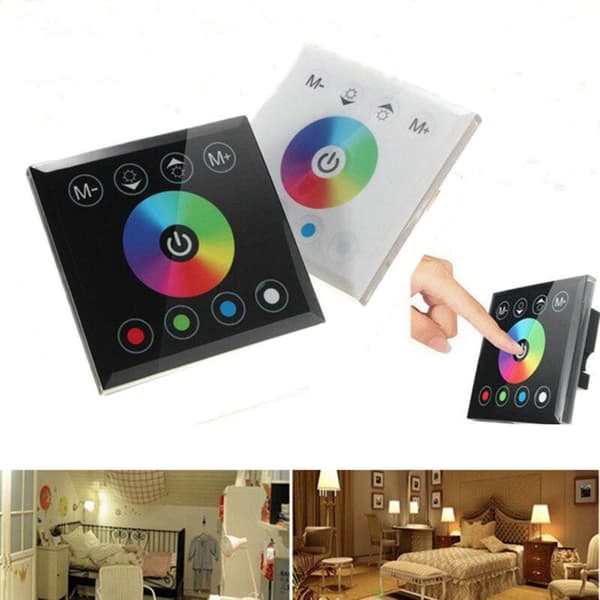 DC12V-24V RGB/RGBW Touch Screen Controller Glaspanel Dimmer Controller til LED Strip Lampe Hvid