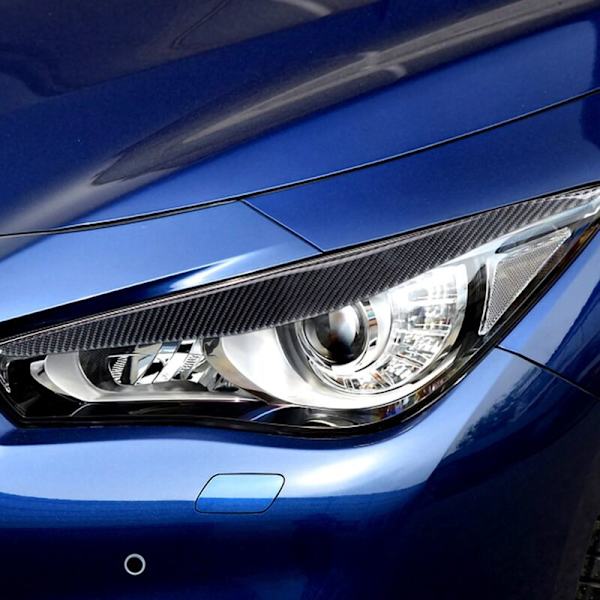Auton ajovalojen silmäluomet Kulmakarvat Kupin päävalaisimen koristetarrat Q50 Q60 2014-2019
