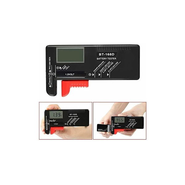 Digital Batteritestare, Universal Batteritestare, Batteritestare, för AA, AAA, C, D, PP3, 9V, 1.5V, Knappcellsbatterier - Fungerar utan Batterier