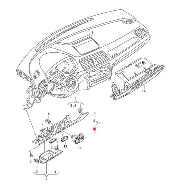 8U1863300B6PS Ny bil instrumentbræt opbevaringsbakke til Q3 8U RSQ3 Sportback 2012-2018 LHD