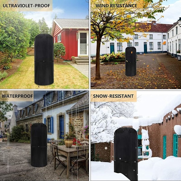 Sääsuojattu Ulkokuumennuslaitteiden Suojus - 600D Oxford-Kangas Sää- ja UV-Kestävä - Pyöreä - 50 x 50 x 120cm