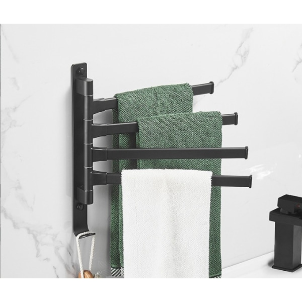 Nordic handduksställ svart roterande handduksställ lämplig för badrum