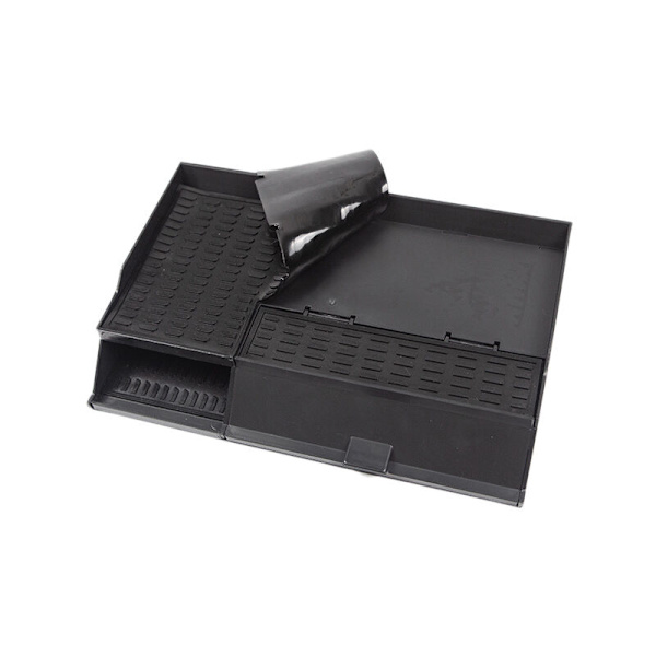 Bil Central Armrest Box til Model 3 2018-2020 Skridsikker Dobbelt-Deck Opbevaring