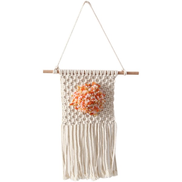 Macrame vægophængning - Søde macrame julepynt - Boho kunst vævet dekoration til børneværelse, lejlighed, soveværelse