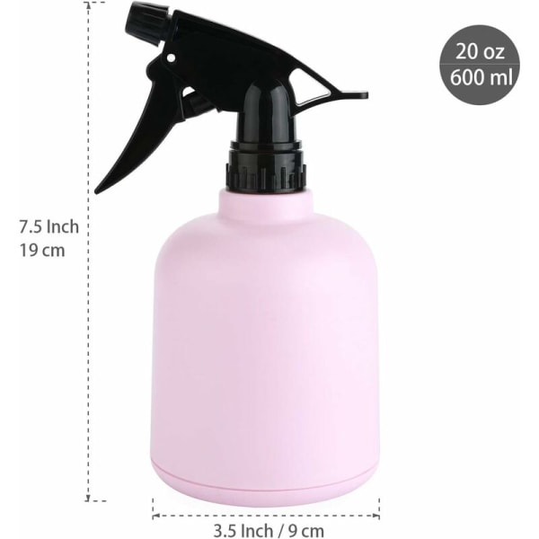 600ML Fin Forstøver Sprayflaske med Top Pump Trigger, Vandkande til Indendørs Planter, Vandsprayer til Blomsterplanter, Urter, Hjemmehave (Pink)