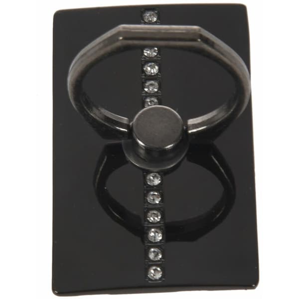 360 Rotation Finger Clamp Ring Holder til Universal Mobiltelefon Sort