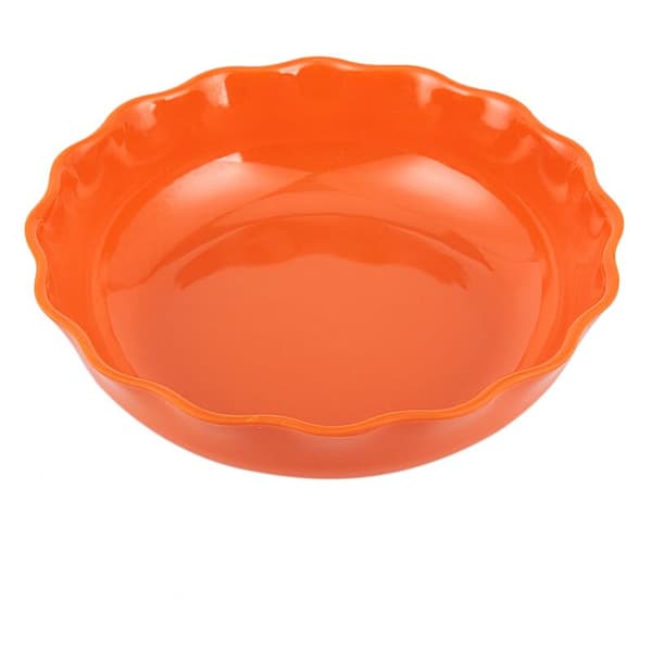 Oranssi aaltoileva reuna pyöreä melamiini hedelmäpäärynä säiliö alusta