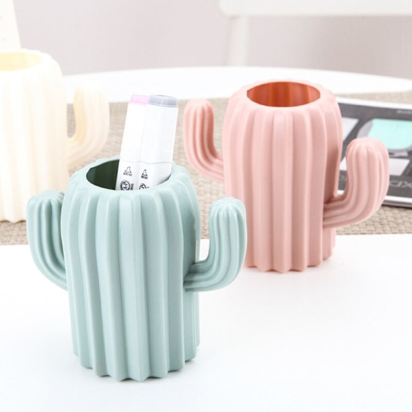 Kaktus Stationery Holder Skønhedsbørste Opbevaringsbeholder Multifunktionel Skrivebordsarrangør Kontormøbler,A