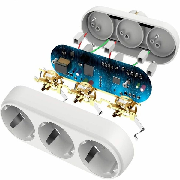 Surface Power Strip 3500W Trådløs stikkontakt Hvit Surface Power Strip Smart Triple Power Strip -