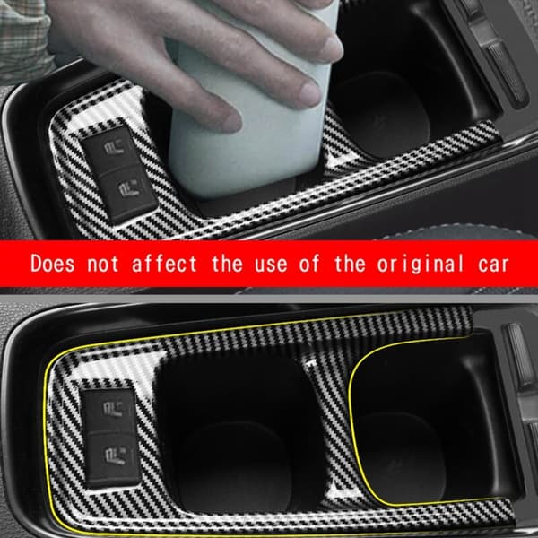 Til Aqua 2021 2022 Central Control Cup Frame Panel Glas Holder Cover Trim Interiør Tilbehør Træ Korn