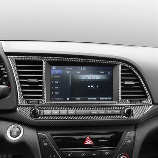 Blød fiber til 2017 2018 2019 2020 Center Console Navigation Cover Trim Panel Frame Tilbehør