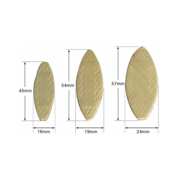 Lamello Typ 0 Monteringsskenor, 100 stycken, Platta Bokträpinnar, Perfekt för Träfräs/Skenfräs (47 x 15 x 4 mm)