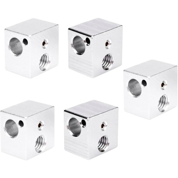Mk10 Uppvärmningsblock, Aluminiumtillbehör, Aluminium Extruder Värmeelement 7Mm Passar För 3D-skrivare, 5 St