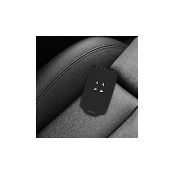Bilnøgletilbehør Kompatibel med Renault Smart Key 4-knapper (Kun Keyless Go) - Blød Silikonetui med Nøgleringsspids