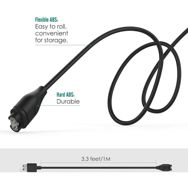 Reserve USB-datakabel for lading for 5 / 5S / 5X / Forerunner 935 / Quatix 5 / Quatix 5, / Vivoactive 3 Watch, svart