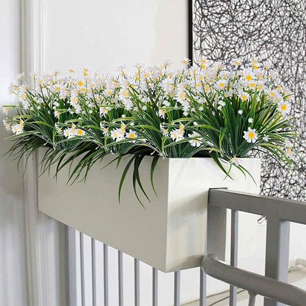 Utomhus UV-beständiga 6 buntar konstgjorda bladväxter buskar plastbuskar för hängande planter planter bondgård inomhus utomhus dekor ()