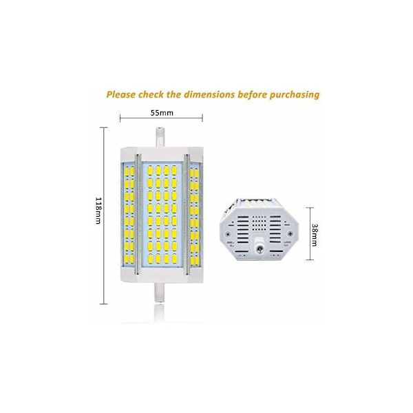 R7S LED 118mm 30W Dimmerbar Glödlampa, 3000LM, Kalla Vit 6000K, R7S J118 200W 300W Halogen Stift Ekvivalent, 200 Grader Ljusstyrka, R7S 118mm Dimmerbar