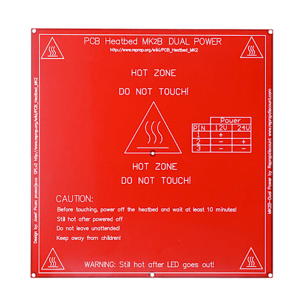 3D-tulostimen tarvikkeet kaksoisjännitteisellä piirilevyllä MK2B lämmitetty sänky, tukee 12V, 24V