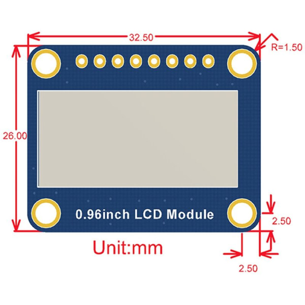 Udvidelseskort til 0,96 tommer LCD-moduls displays IPS-skærm til Nano//STM32