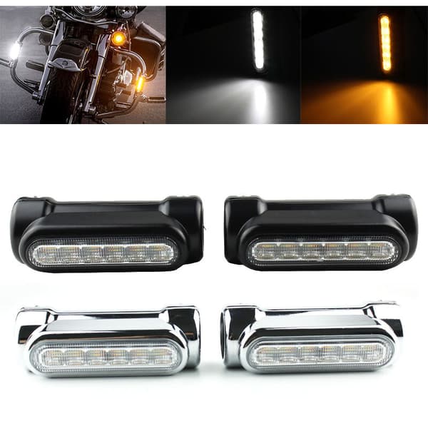 Motorcykel LED-kolonne Highway Switchback Kørelys/Blinklys til (Sort)