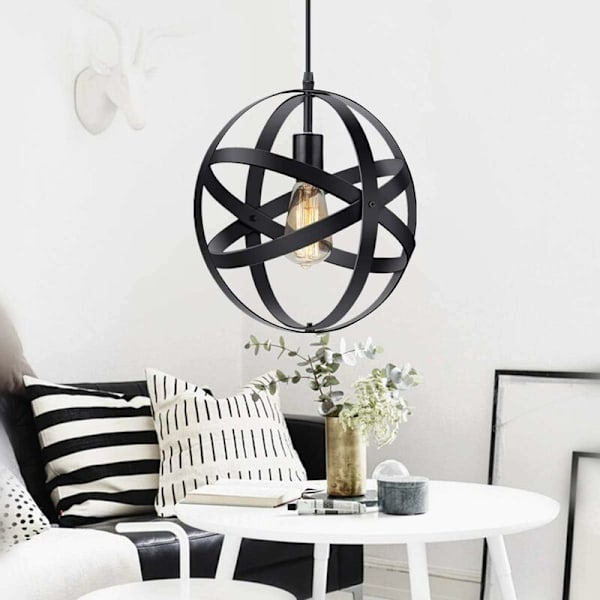 Hänglampa Industriell Vintage Chandelier Industriell Metalllampa Retro Taklampa Rund Hänglampa med E27 för Sovrum Vardagsrum Restaurang
