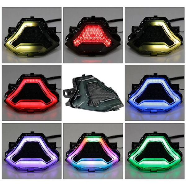 Motorcykel bakbromsljus med färgglada LED-körljus blinkers för YZF R3 R25 MT03/07 FZ07 LC150
