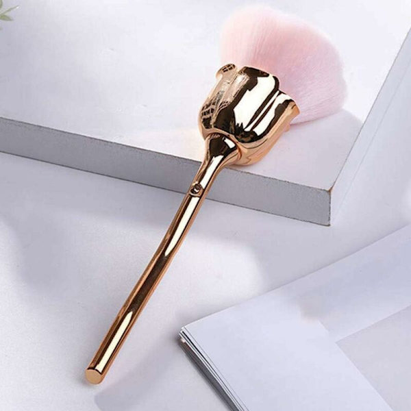 Rosa nagelborste nagellack borste skurbuffert (guld)-