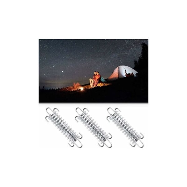 4 stycken skuggsegel fjädrar, skuggsegel spännfjäder, skuggsegel spännfjäder, campingtält spännfjäder, ståltält fjäder repspänne (silver